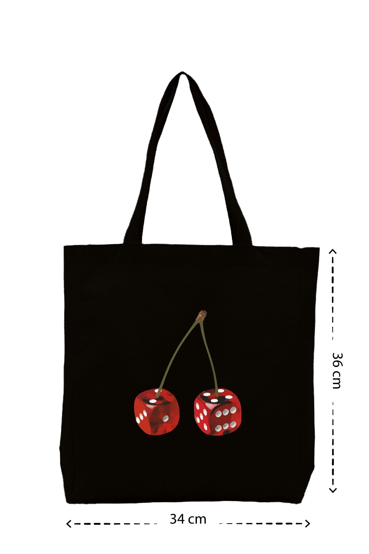 Lucky Cherry - Kanvas Çanta - Siyah