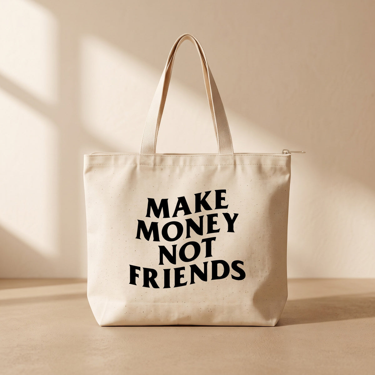 Make Money - Fermuarlı Tote Bag