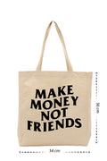 Make Money - Kanvas Çanta - Krem