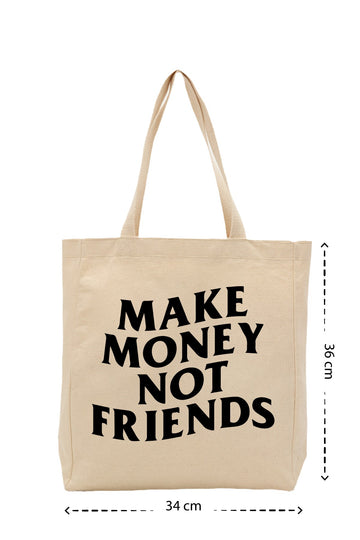Make Money - Kanvas Çanta - Krem