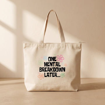 Mental Breakdown - Fermuarlı Tote Bag