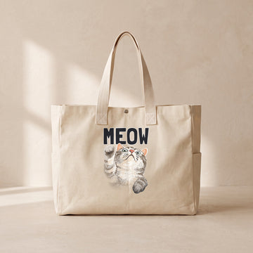 Meow - Çıtçıtlı Tote Bag