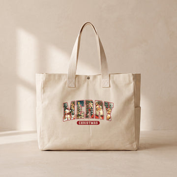 Merry Christmas - Çıtçıtlı Tote Bag