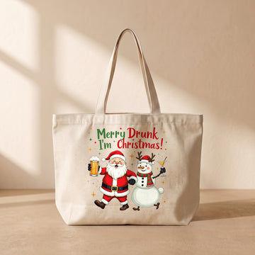 Merry Drunk I'm Christmas - Tote Bag