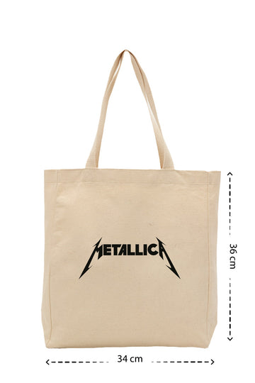 Metallica - Kanvas Çanta - Krem