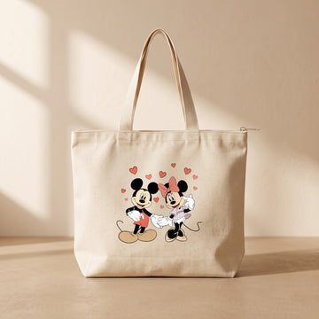 Mickey&Minnie - Fermuarlı Tote Bag