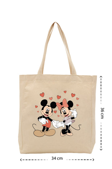 Mickey&Minnie - Kanvas Çanta - Krem