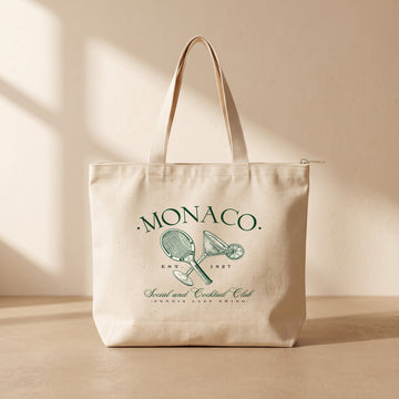 Monaco Social Club - Fermuarlı Tote Bag