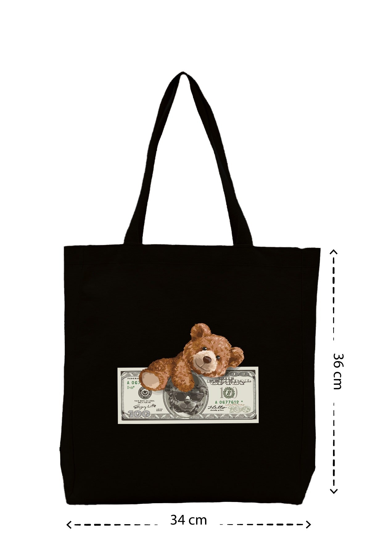 Money Bear - Kanvas Çanta - Siyah