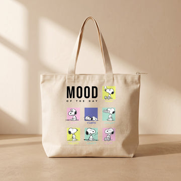 Mood Peanuts - Fermuarlı Tote Bag