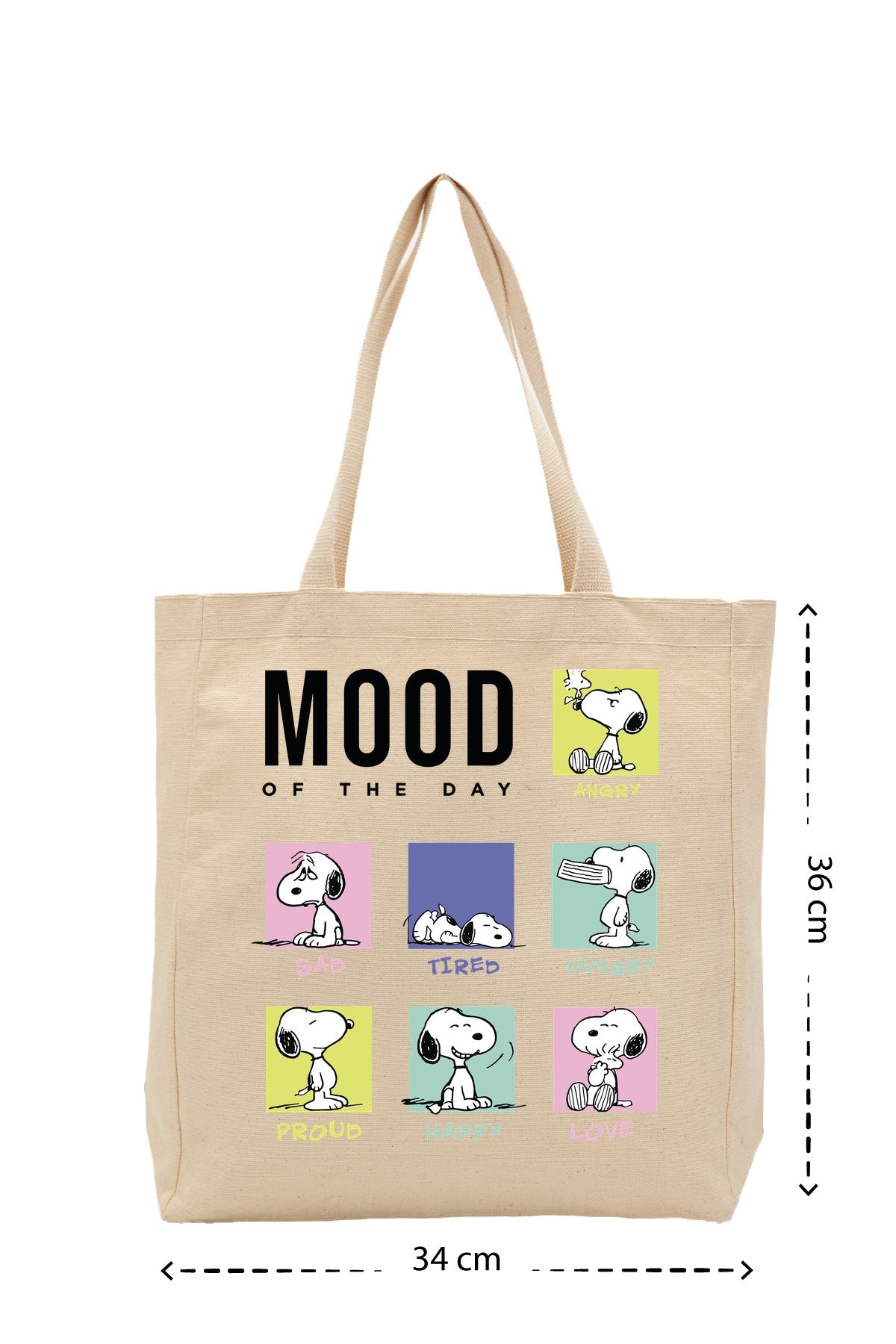 Mood Peanuts - Kanvas Çanta - Krem