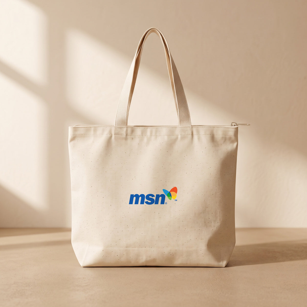Msn - Fermuarlı Tote Bag