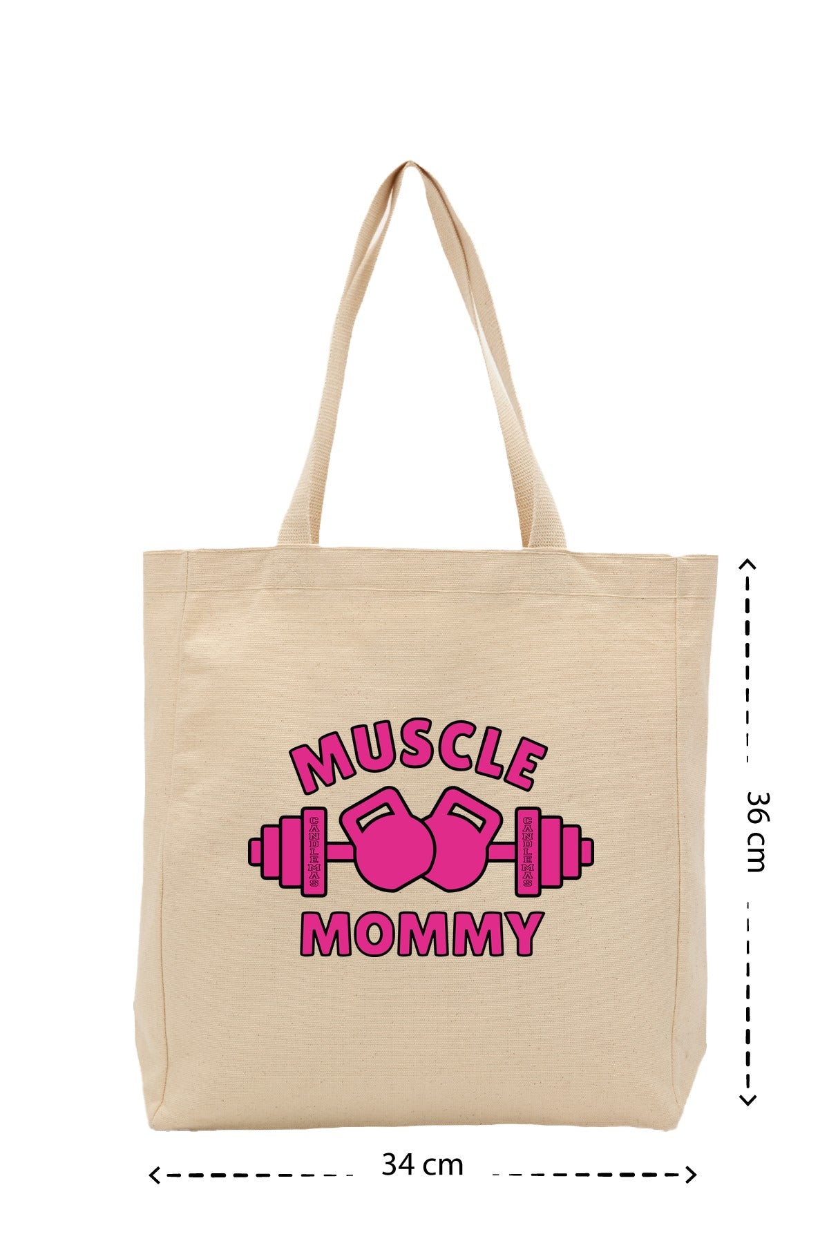Muscle Mommy - Kanvas Çanta - Krem