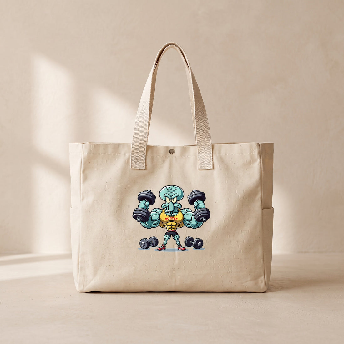 Muscle squidward - Çıtçıtlı Tote Bag