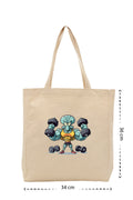 Muscle squidward - Kanvas Çanta - Krem