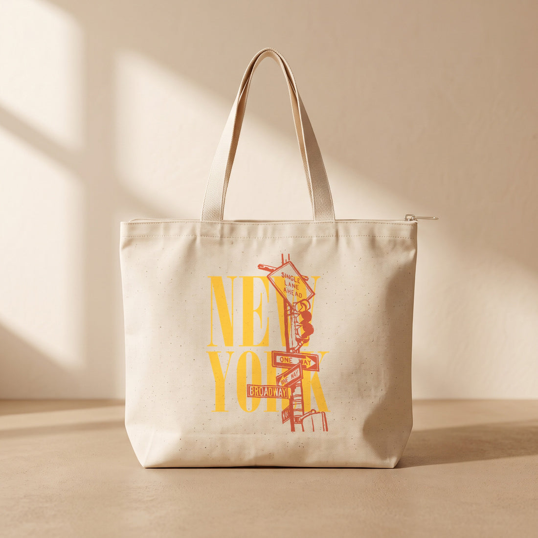 NewYork - Fermuarlı Tote Bag