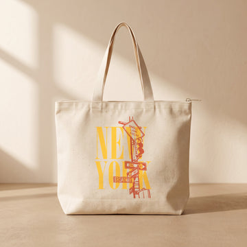 NewYork - Fermuarlı Tote Bag