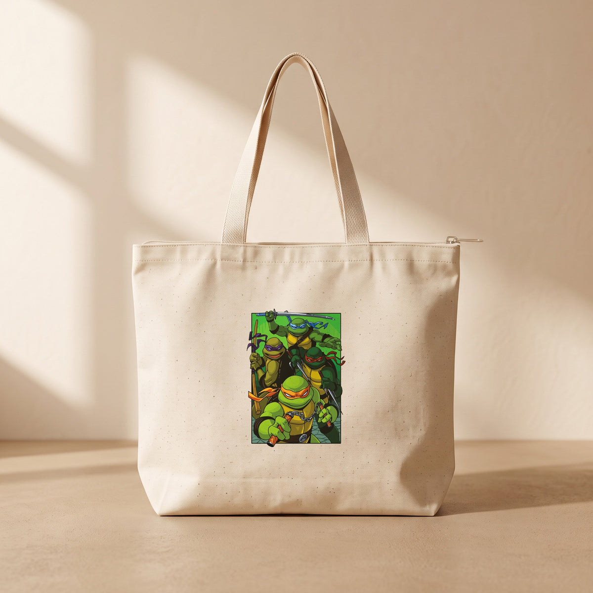 Ninja Turtles - Fermuarlı Tote Bag