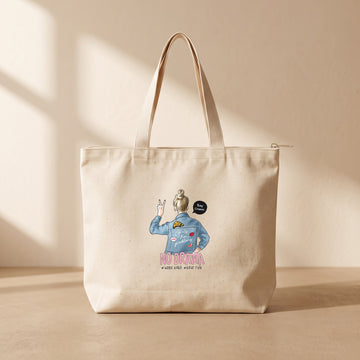 No Drama - Fermuarlı Tote Bag
