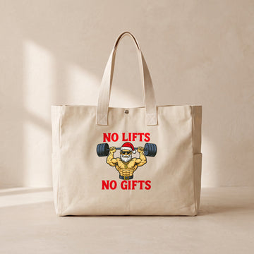No Lift No Gift - Çıtçıtlı Tote Bag