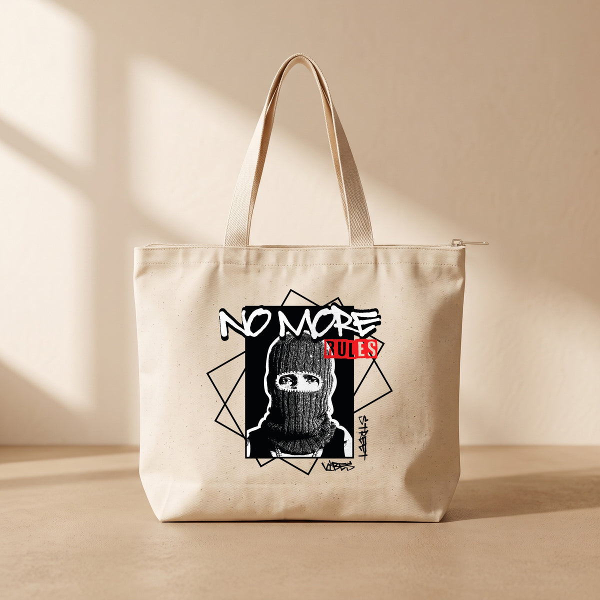 No More Rules - Fermuarlı Tote Bag
