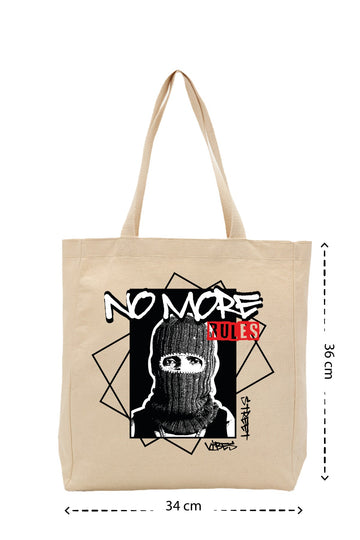 No More Rules - Kanvas Çanta - Krem