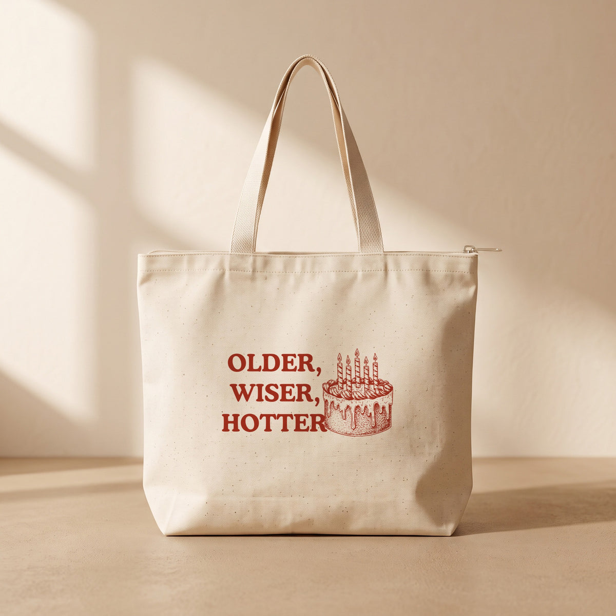 Older, Wiser, Hotter - Fermuarlı Tote Bag