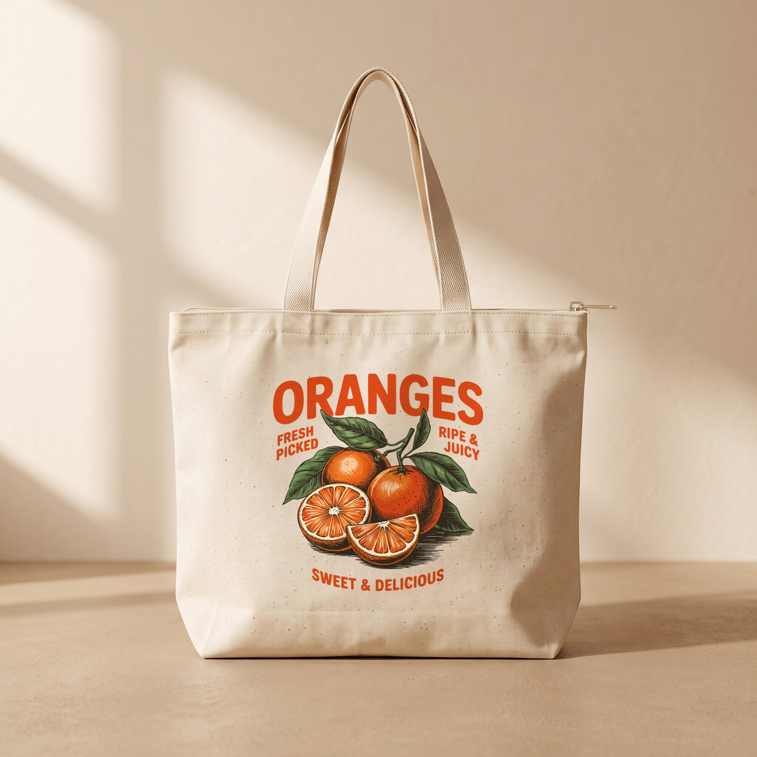 Oranges - Fermuarlı Tote Bag