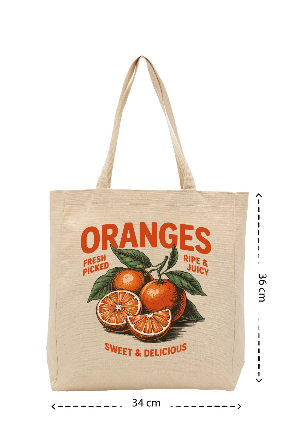 Oranges - Kanvas Çanta - Krem