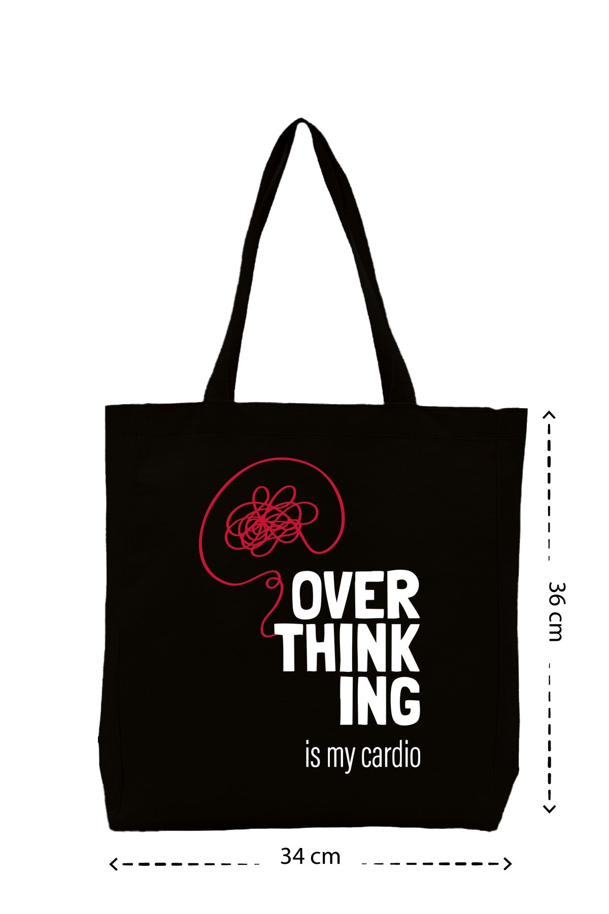 Overthink Cardio - Kanvas Çanta - Siyah