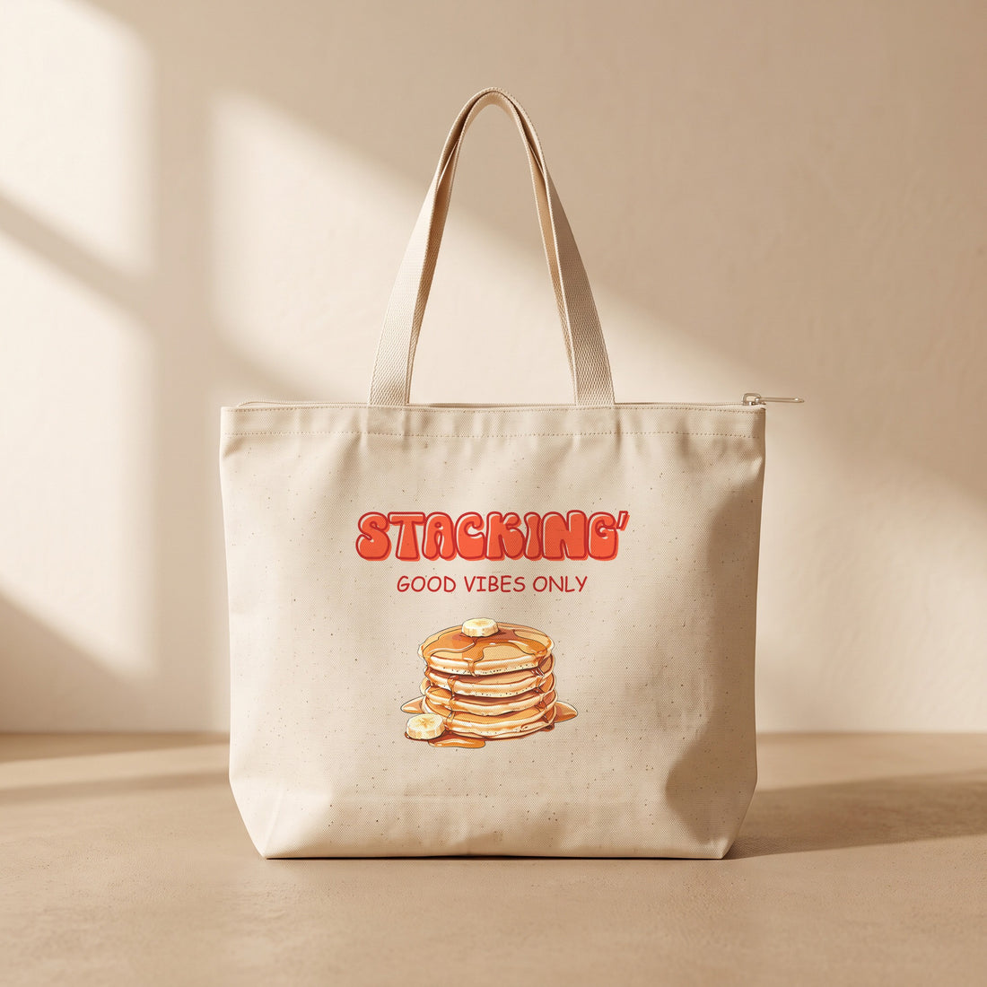 Pancake - Fermuarlı Tote Bag
