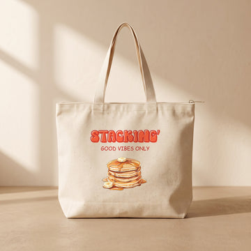 Pancake - Fermuarlı Tote Bag