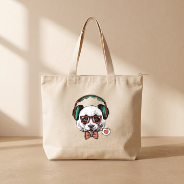 Panda - Fermuarlı Tote Bag