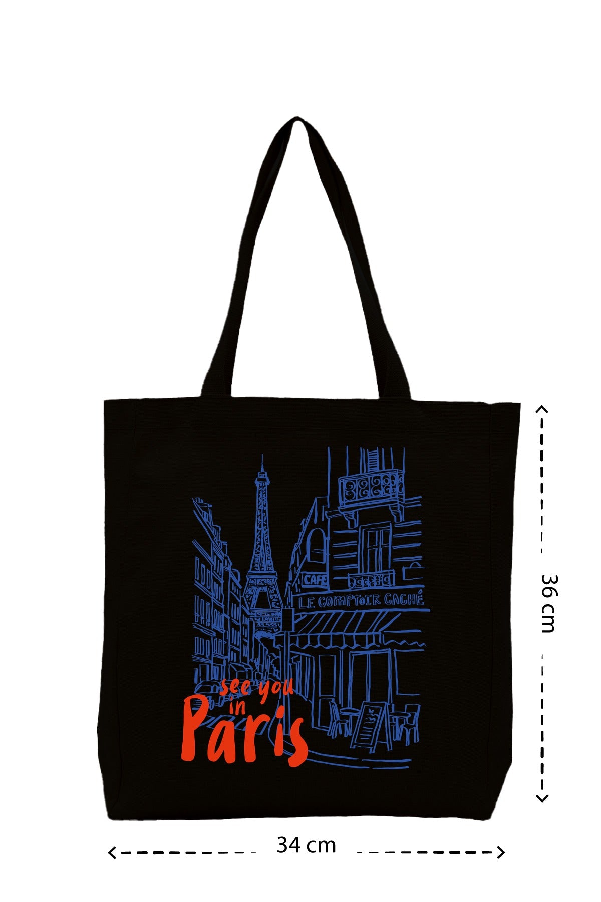 Paris - Kanvas Çanta - Siyah