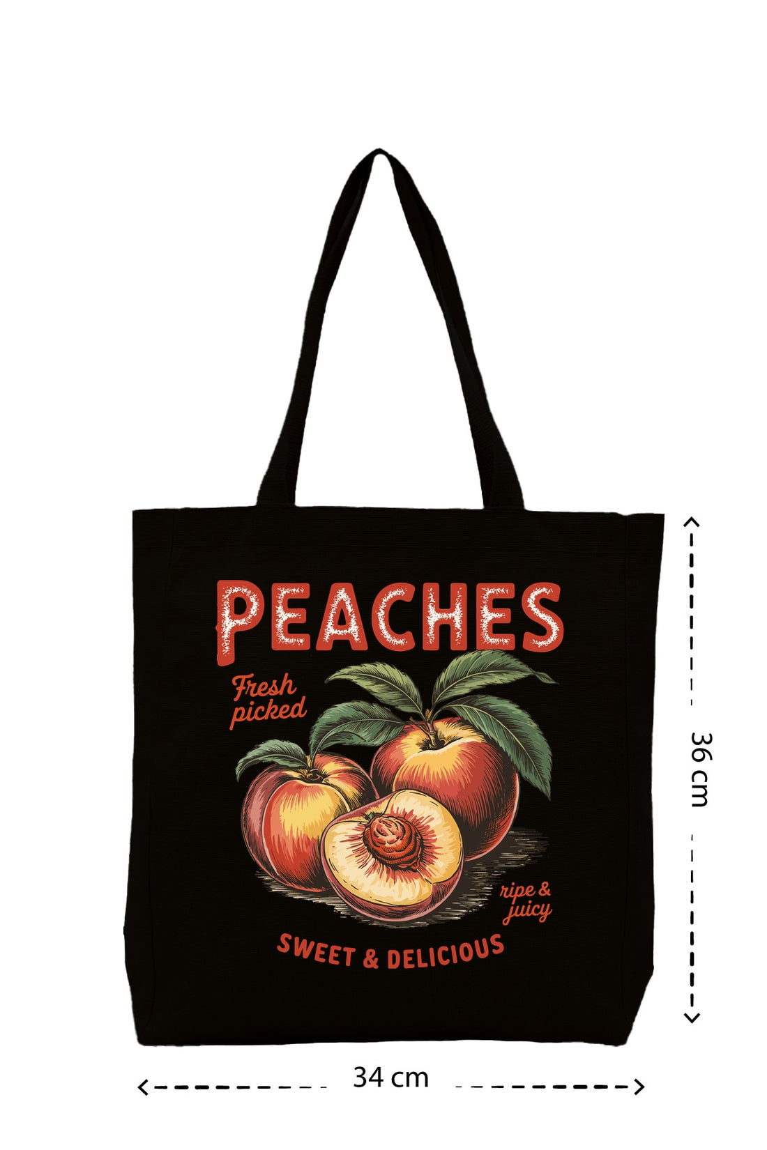 Peaches - Kanvas Çanta - Krem