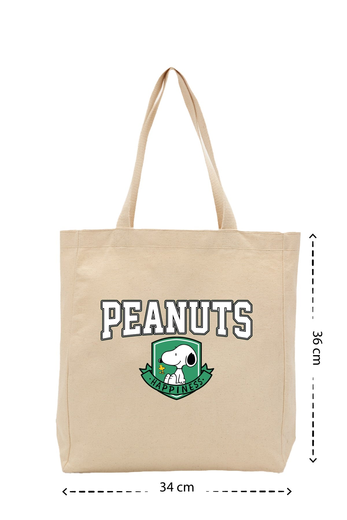 Peanuts Happiness - Kanvas Çanta - Krem