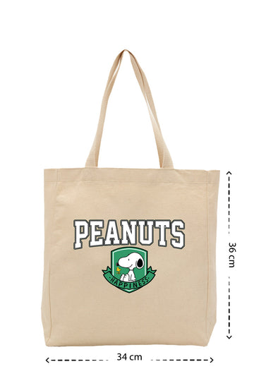 Peanuts Happiness - Kanvas Çanta - Krem