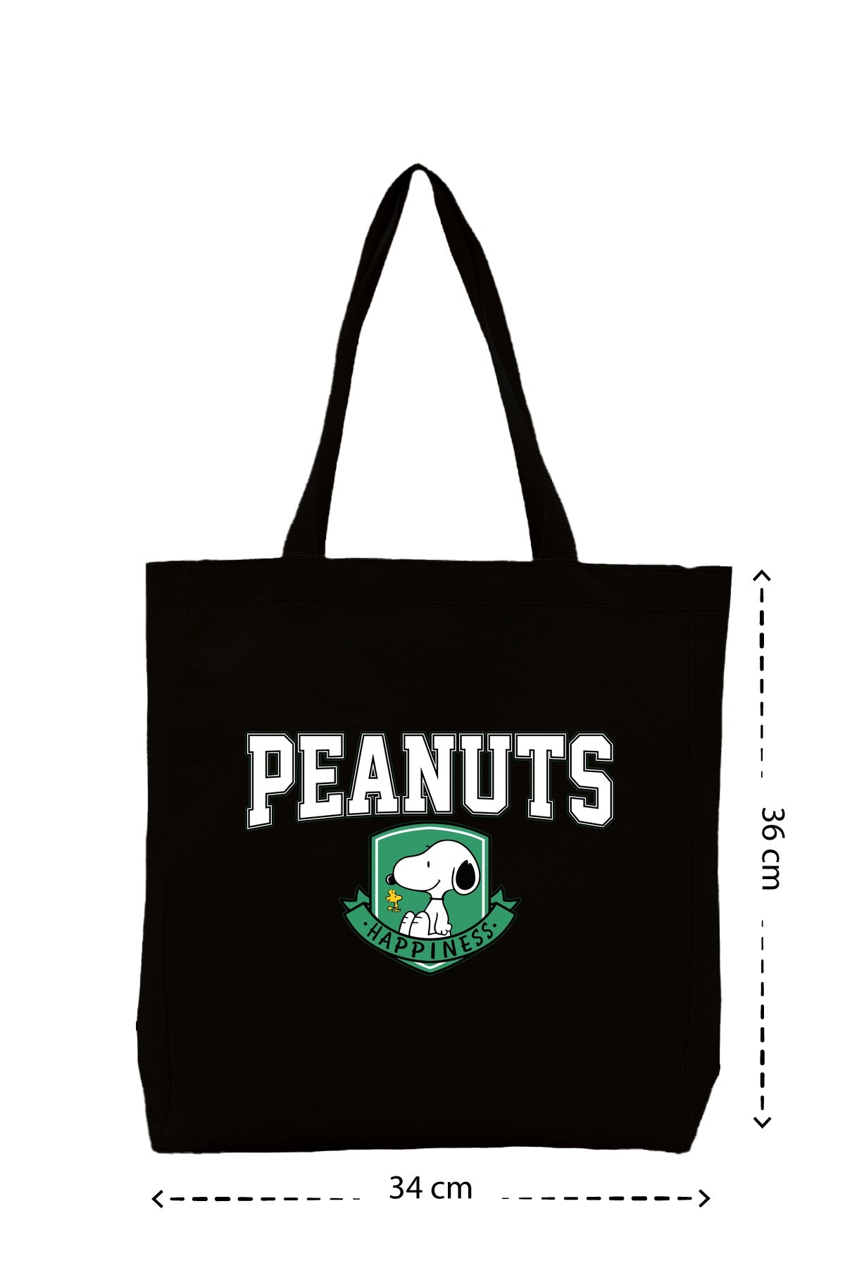Peanuts Happiness - Kanvas Çanta - Siyah