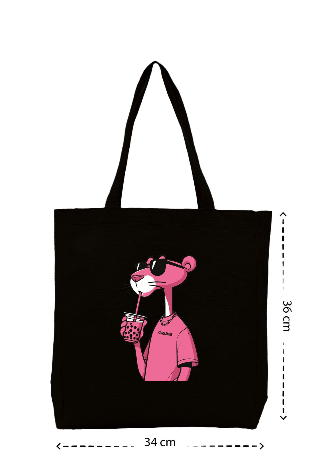 Pembe Panter - Kanvas Çanta - Krem