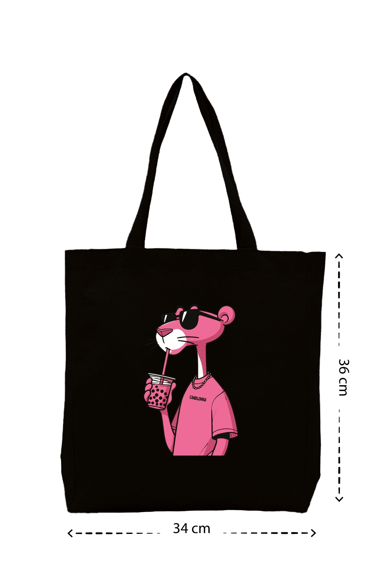 Pembe Panter - Kanvas Çanta - Siyah