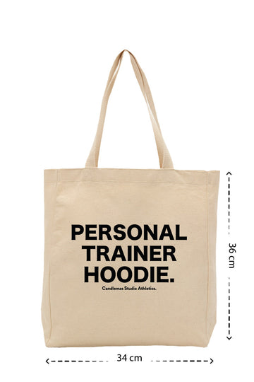 " Personal Trainer Hoodie " - Kanvas Çanta - Krem