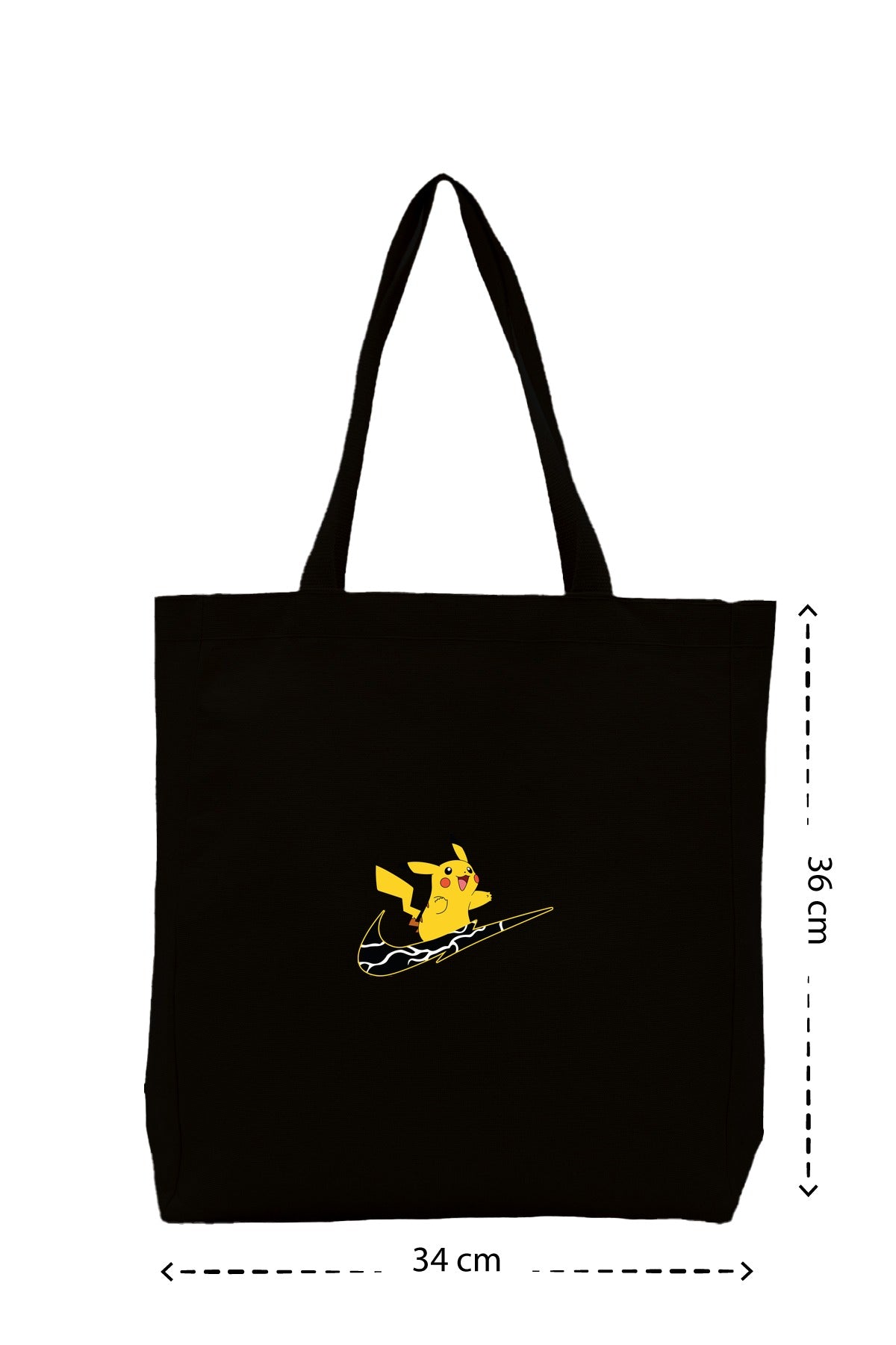 Pikachu Nike - Kanvas Çanta - Siyah