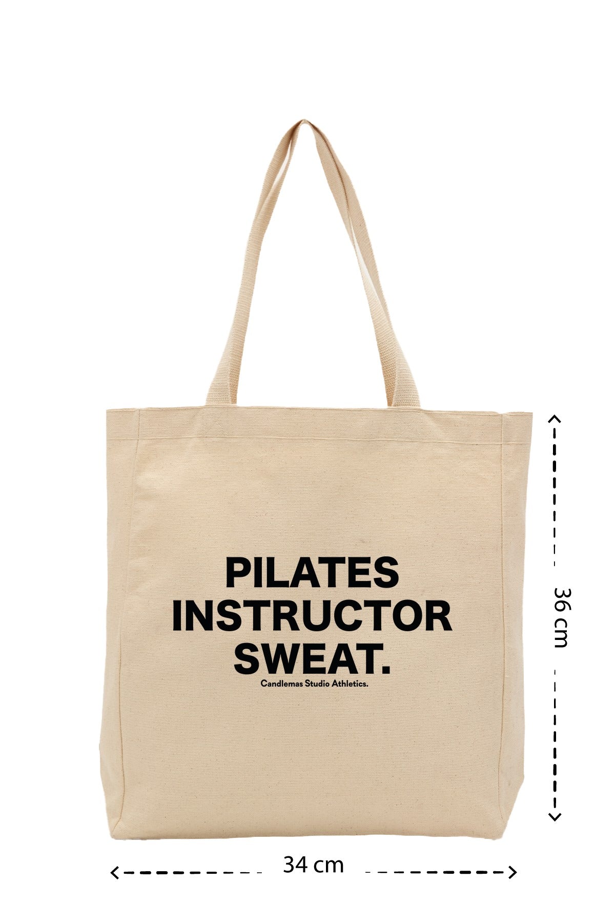 " Pilates Instructor Sweat " - Kanvas Çanta - Krem