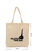Pilates Time - Kanvas Çanta - Krem