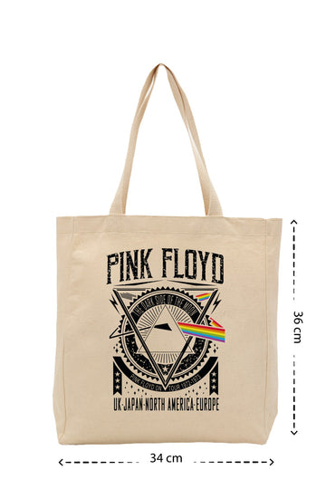 Pink Floyd Dark - Kanvas Çanta - Krem