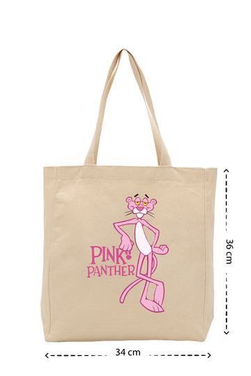 Pink Panther - Kanvas Çanta - Krem