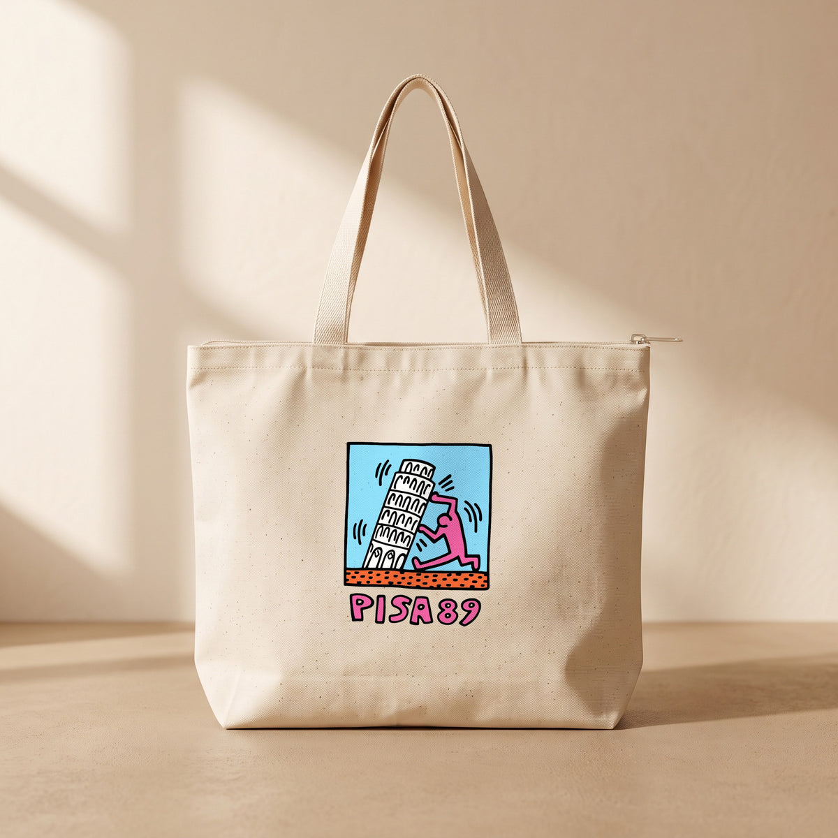 Pisa 89 - Fermuarlı Tote Bag