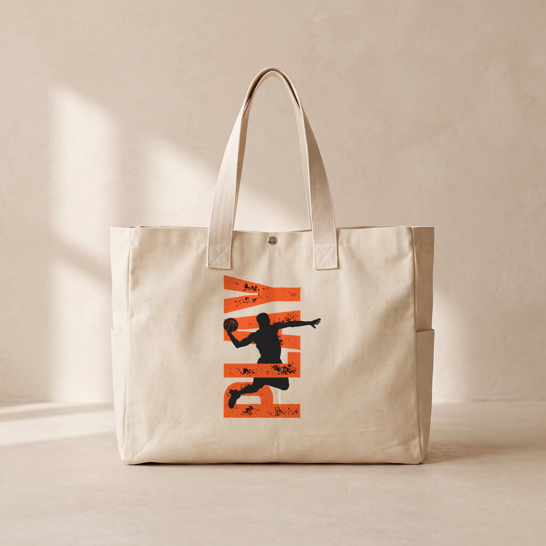Play Basketball - Çıtçıtlı Tote Bag