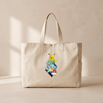 Poke Love - Çıtçıtlı Tote Bag