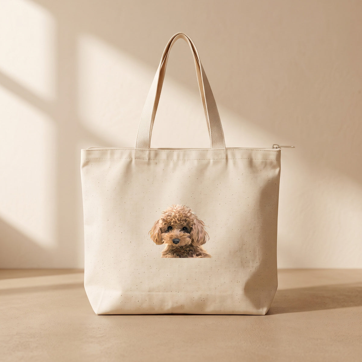 Poodle - Fermuarlı Tote Bag